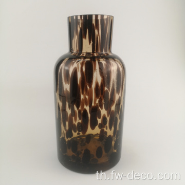 Tortoise Shell Leopard Print Pattern แจกันเสือดาว